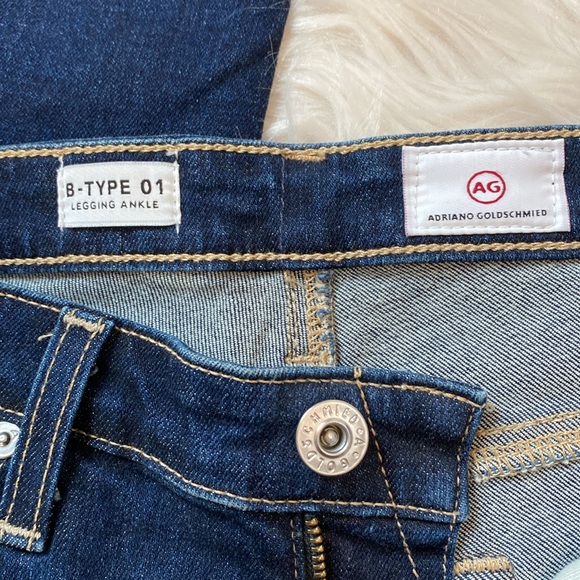 AG B-Type 01 Legging Ankle: Blue Mid Rise Skinny Stretch Jeans, Size 26×28 - Picture 11 of 14